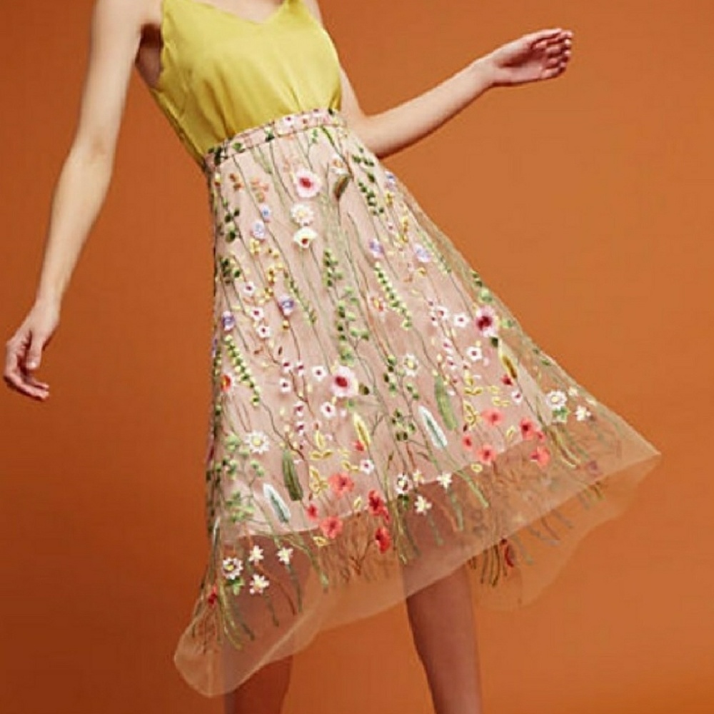 Anthropologie Waverly Garden Skirt NWT Free Shp